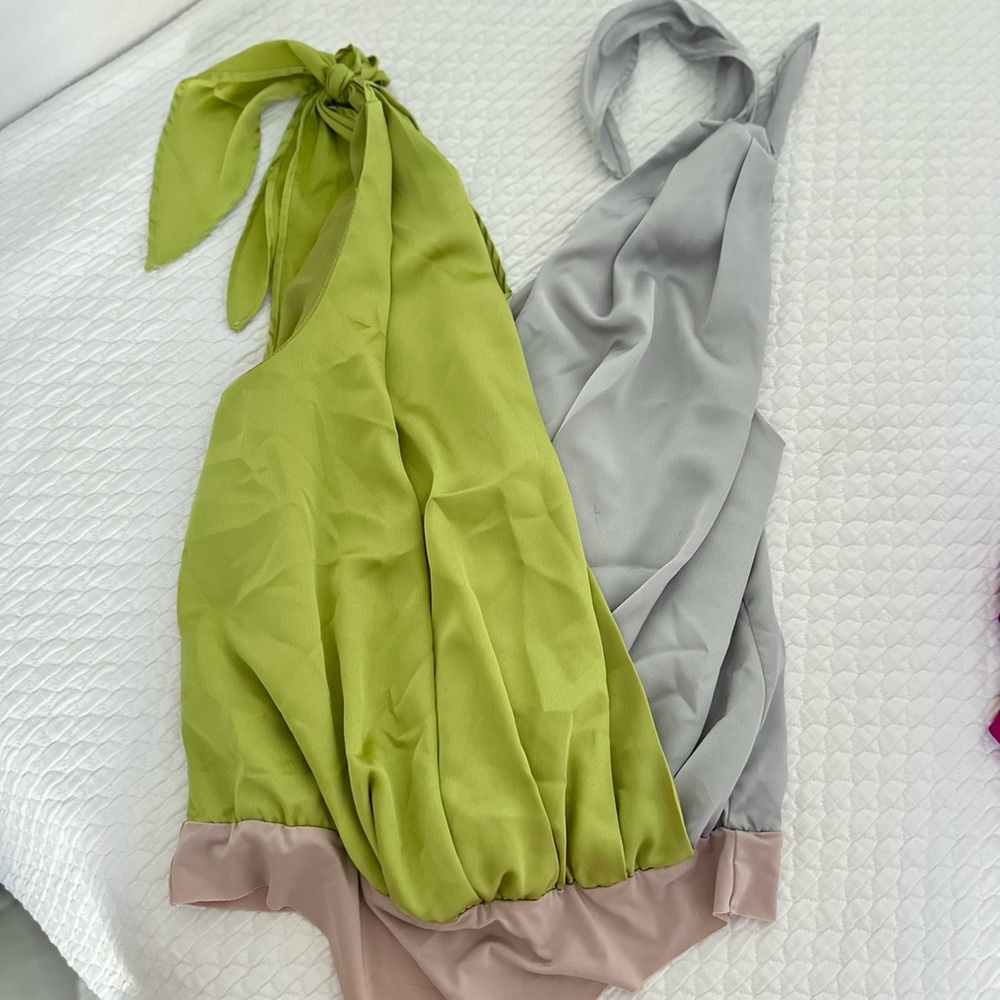 Strut & Bolt silver and green Body Suit